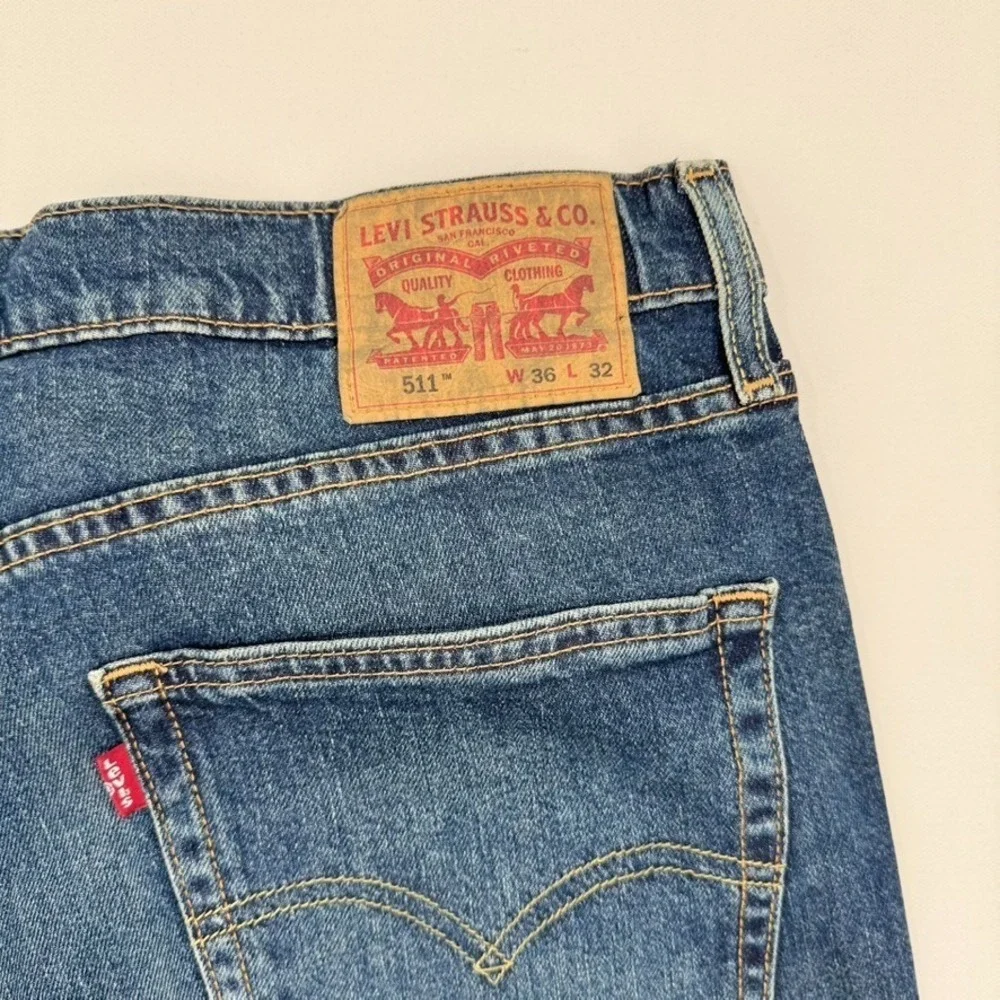 Levi's 511 Slim Fit Jeans Men's‎ 36X32 Blue Denim NWT Reclaimed Sustainable